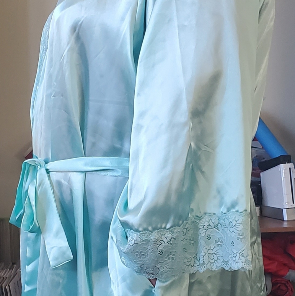 Plus size N/W/T (I Keep the tags) satin/poly robe